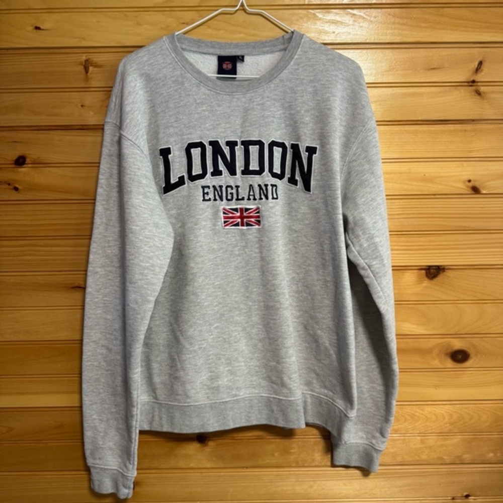 Great Britain Gray London England Men's Crewneck Sweatshirt XL